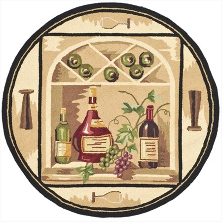 Safavieh 3 ft. x 3 ft. Round- Transitional Chelsea Gold And Multi Hand Hooked Rug HK254A-3R